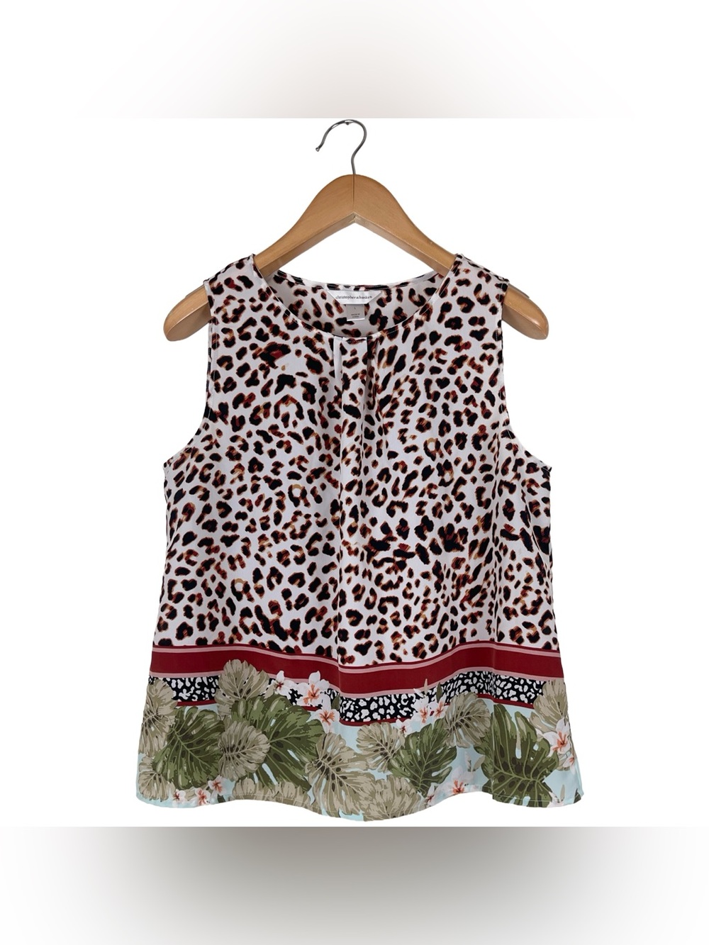 Christopher & Banks Sleeveless Animal & Floral Print Tank Top Women’s Size Large